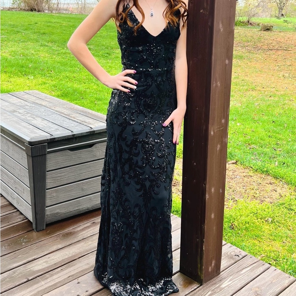 Sequin Black Prom Dress